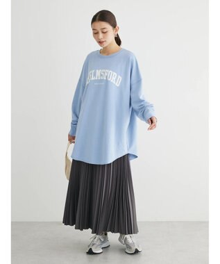 Green Parks ロゴ裏毛チュニック Sax