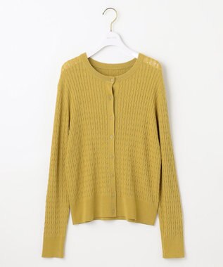 ANY SIS L ケーブルニット カーディガン シトラスイエロー