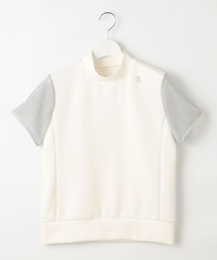 23区GOLF 【WOMEN】シアーラメ袖デザイン ライトダンボールモックネック ホワイト系