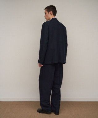 ATON TWIST WOOL LINEN | セミダブルジャケット - UNISEX NAVY
