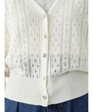 earth music&ecology キラキラボタンハートカーディガン Ivory
