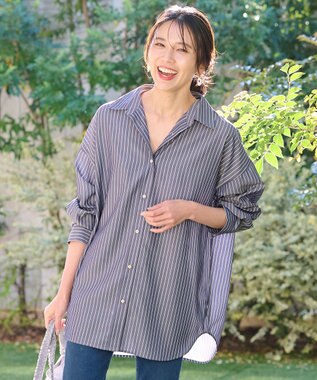 ANY 【UVケア・吸水速乾・接触冷感】ラク映えドライシャツ ネイビー系