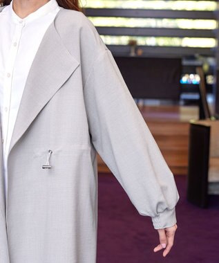 Tiaclasse 【洗える】パフスリーブ着流しコート グレー