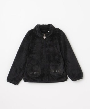 ANY KIDS ネコポケットボアブルゾン クロネコ