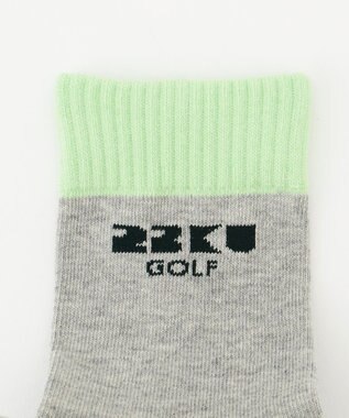 23区GOLF 【MEN】カラーブロック ハーフソックス ライトグレー系