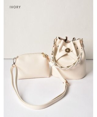 LA BAGAGERIE 【MONICA】編み込みハンドル2WAYバッグ アイボリー