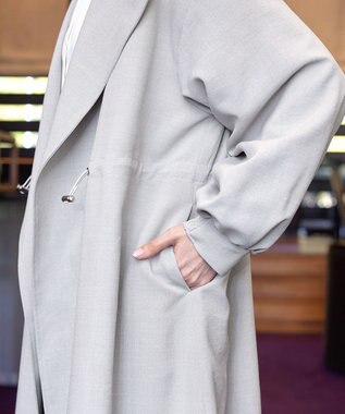 Tiaclasse 【洗える】パフスリーブ着流しコート グレー