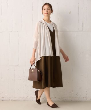 組曲 ウールライクスポンディッシュ ジャンパースカート ダークブラウン系3