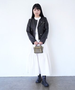 woadblue ライダース ノーカラージャケット BLACK