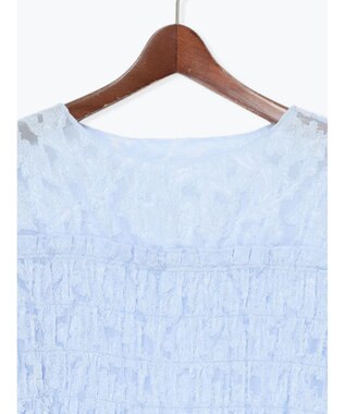 Te chichi 【宮本茉由着用】カットジャガードチュニックブラウス サックスブルー