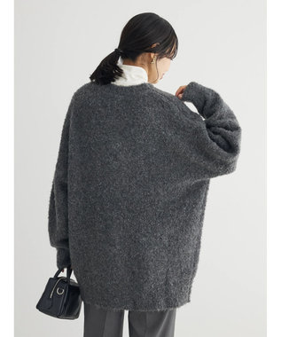 Green Parks ブークレゆるニットカーディガン Gray