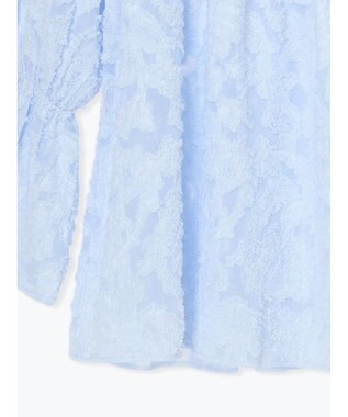 Te chichi 【宮本茉由着用】カットジャガードチュニックブラウス サックスブルー