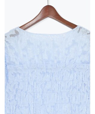Te chichi 【宮本茉由着用】カットジャガードチュニックブラウス サックスブルー