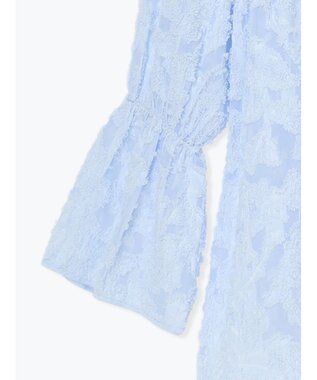 Te chichi 【宮本茉由着用】カットジャガードチュニックブラウス サックスブルー
