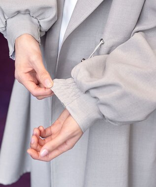 Tiaclasse 【洗える】パフスリーブ着流しコート グレー