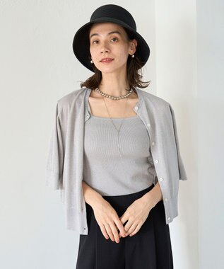 UNFILO ラメリブタンクトップ シルバー