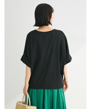 Green Parks 裾タック表面カットプルオーバー Black