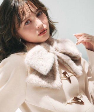 Feroux リボンファー ティペット ベージュ系