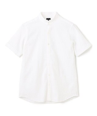 JOSEPH HOMME トライジャガードストレッチ   ウイングカラー半袖シャツ ホワイト系