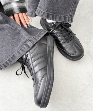 WEGO 2ラインローカットスニーカー ブラック