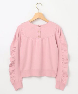 組曲 ハートボタン ニットプルオーバー ピンク系