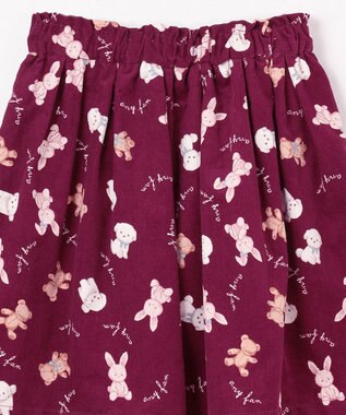 ANY KIDS アニマル 総柄 スカパン ボルドー系