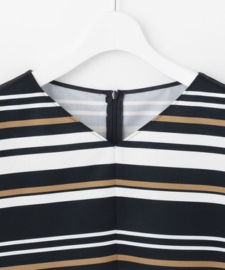 自由区 【接触冷感・速乾・UVカット・撥水・防シワ】リネンライクツイル プルオーバーブラウス ネイビー系1