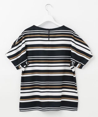 自由区 【接触冷感・速乾・UVカット・撥水・防シワ】リネンライクツイル プルオーバーブラウス ネイビー系1