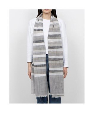 UNBILLION カシュネ cache nez / 綿混ボーダーストール ブラック