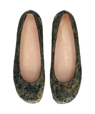 Bridget Birkin 【Bridget Birkin】オブリークバレエシューズ グリーン雑材