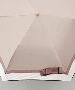 AURORA 【 Beaurance （ビューランス）】サマーシールド　リボン切り継ぎ加工晴雨兼用パラソル（折りたたみ） ベージュ