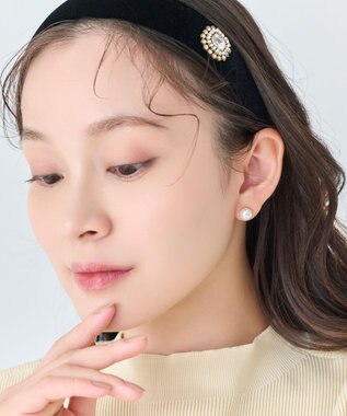 Phoebe <オンワード限定セット>トゥウィンクルフレームパールピアス×クラッシービジューカチューシャ ゴールド ゴールド