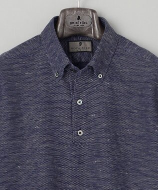 GOTAIRIKU 【麻混の清涼感】ノルマンディーリネン ボタンダウンポロシャツ(24年モデル) ネイビー系