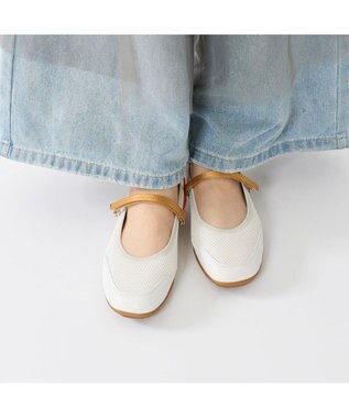 MODE ET JACOMO <MODE ET JACOMO>ストラップバレエスニーカー ホワイト