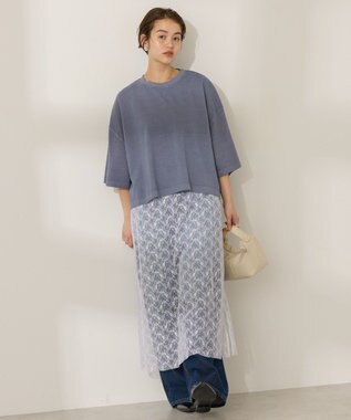 AMERICAN HOLIC ピグメント加工ミニ裏毛半袖プルオーバー Charcoal Gray