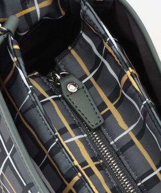 Y'SACCS ドローイングチェックショルダーバッグ グレー