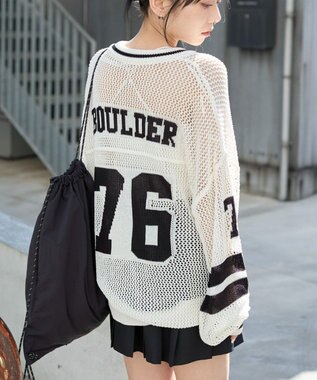 WEGO ナンバリングメッシュニットプルオーバー