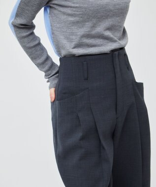 BEIGE， LAC / 2WAYストレッチワイドタックパンツ C.Gray