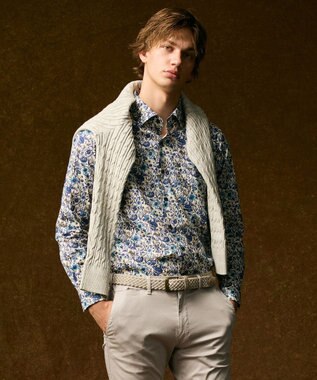 JOSEPH ABBOUD 【オリジナルオーガニックコットン使用/サスティナブル】JOE COTTONケーブル クルーネックセーター ベージュ系