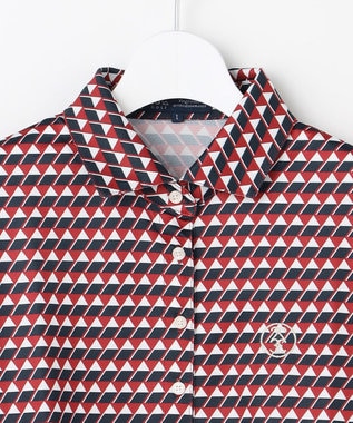 23区GOLF 【WOMEN】フラッグプリント長袖ポロシャツ レッド系5