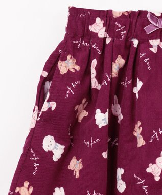 ANY KIDS アニマル 総柄 スカパン ボルドー系