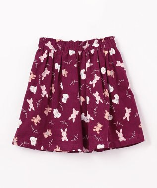 ANY KIDS アニマル 総柄 スカパン ボルドー系