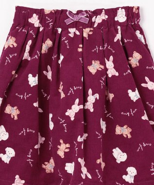 ANY KIDS アニマル 総柄 スカパン ボルドー系