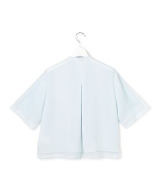 ICB L オーガンコンビシャーティング クロップドシャツ クラウドサックス