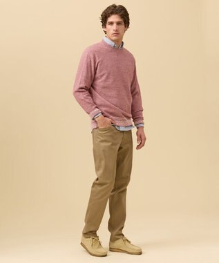 J.PRESS MEN ギマコットンカノコクルーネック ニット レッド系