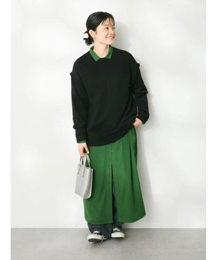 CRAFT STANDARD BOUTIQUE イージーケアタック入りワンピース Green