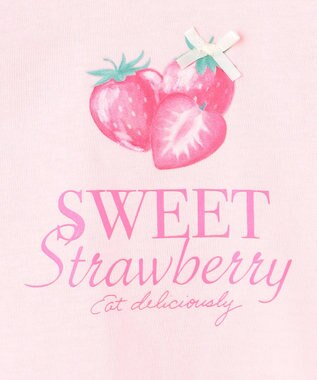 ANY KIDS 【Strawberry Collection】アートプリント 長袖Tシャツ ピンク