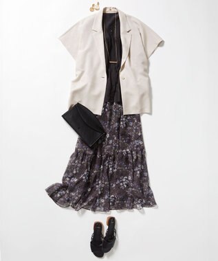 自由区 S 【カタログ掲載・セットアップ対応・接触冷感・UVカット・洗える】ライトリネンライクショートスリーブ ジャケット サンドベージュ