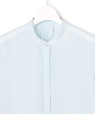 ICB L オーガンコンビシャーティング クロップドシャツ クラウドサックス