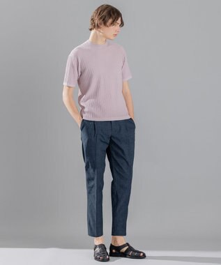 JOSEPH HOMME ドライコットンリンクス　半袖ニット ローズ系